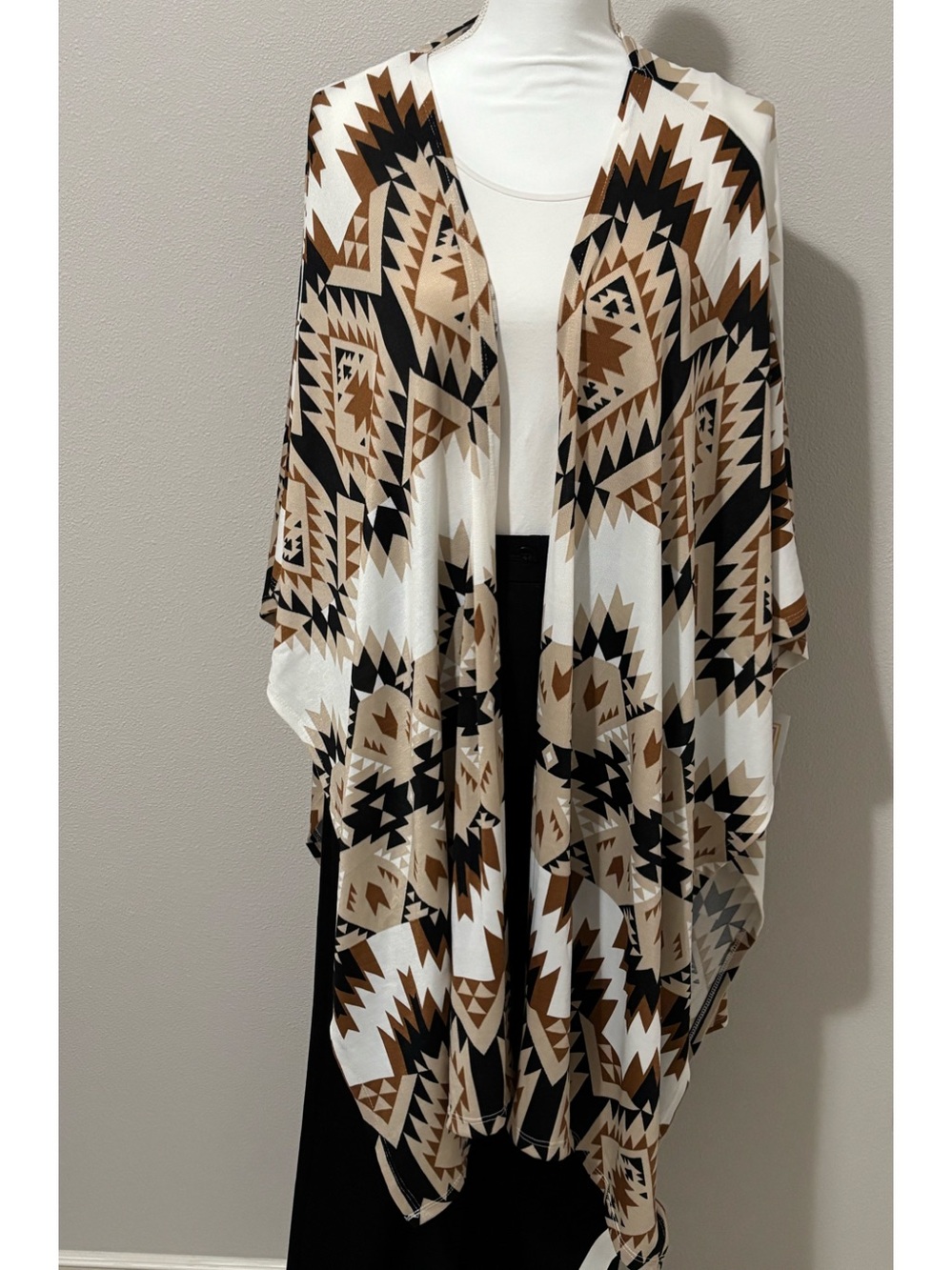 LuLaRoe Savannah Aztec Geometric Sheer Duster Kimono Jacket NWT S/M